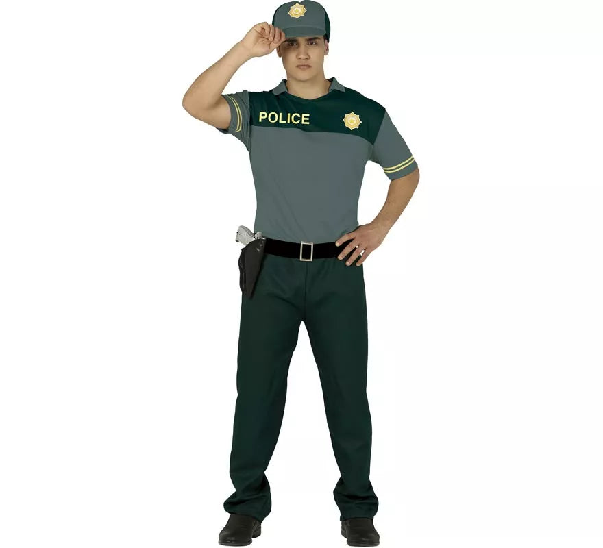 Translation missing: fr.Disfraz de Policía Verde para hombre
