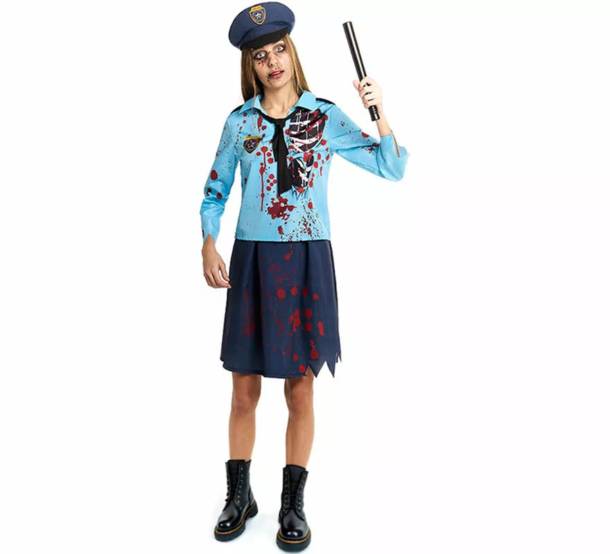 Translation missing: fr.Disfraz de Policía Zombie con Gorra para mujer