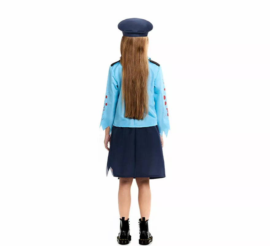 Translation missing: fr.Disfraz de Policía Zombie con Gorra para niña