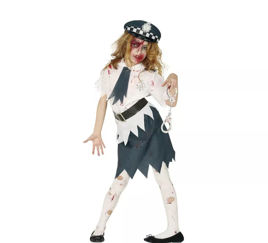 Translation missing: fr.Disfraz de Policía Zombie para niña
