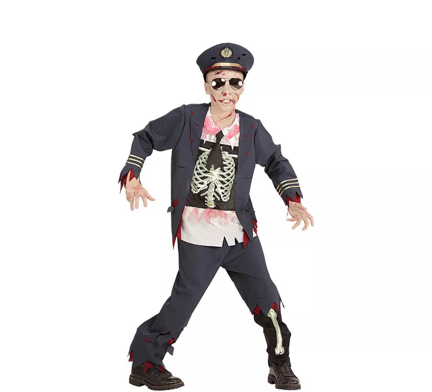 Translation missing: fr.Disfraz de Policía Zombie para niño