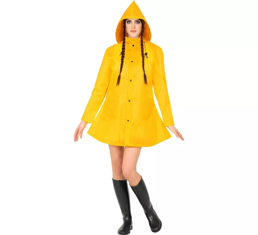 Translation missing: fr.Disfraz de Poncho Chubasquero amarillo para adultos