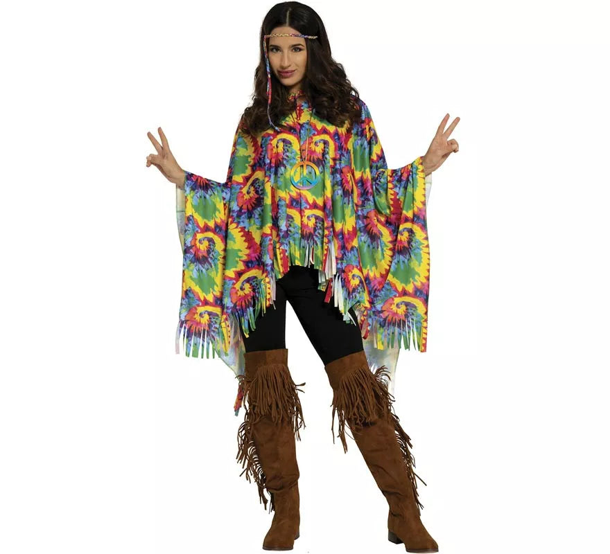 Translation missing: fr.Disfraz de Poncho Hippie para mujer