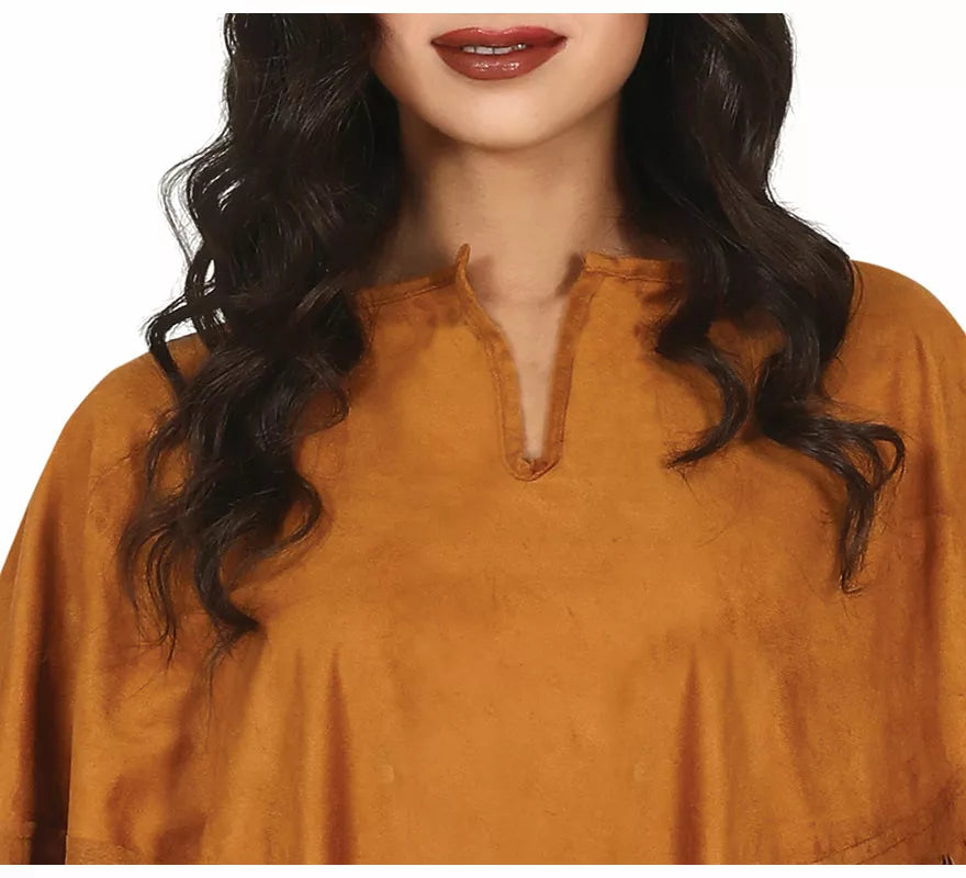 Translation missing: fr.Disfraz de Poncho Marrón Indio para mujer