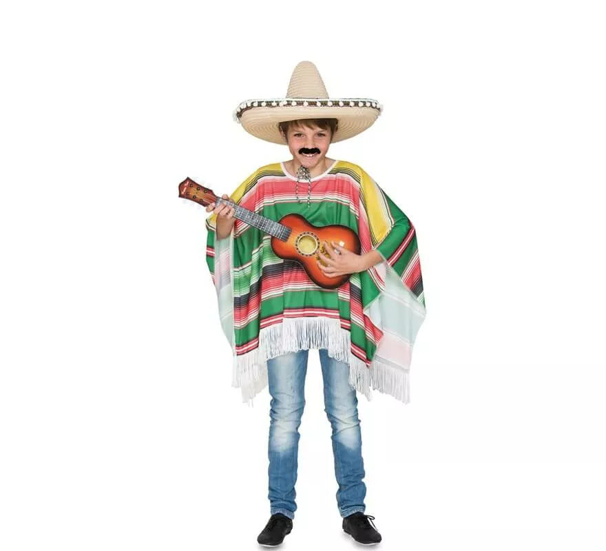 Translation missing: fr.Disfraz de Poncho Mexicano a rayas para niños