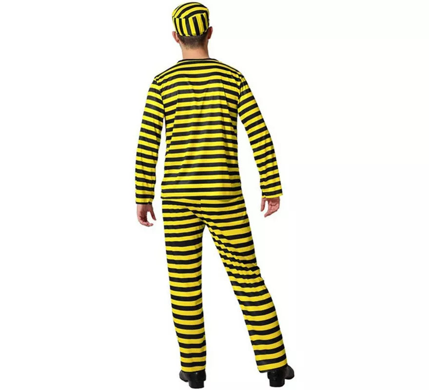 Translation missing: fr.Disfraz de Preso amarillo a rayas para hombre