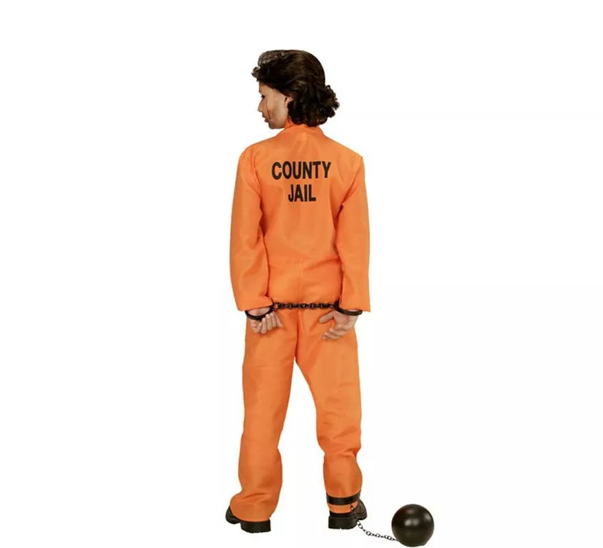 Translation missing: fr.Disfraz de Preso con Identificación naranja para niño