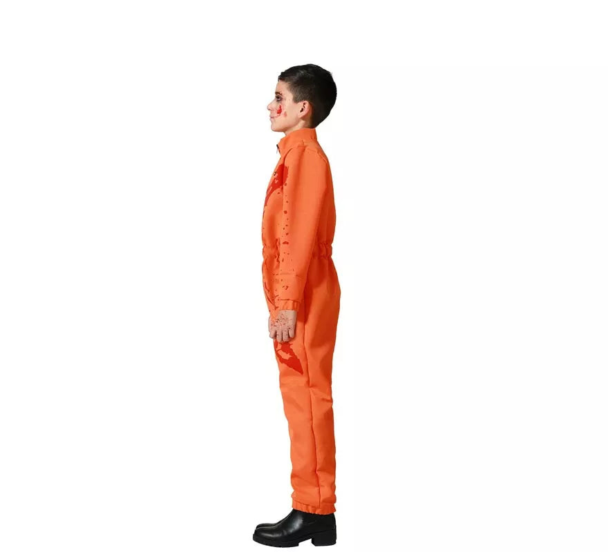 Translation missing: fr.Disfraz de Preso Sangriento Naranja para niño