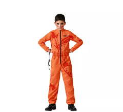 Déguisement de prisonnier sanglant orange garçon