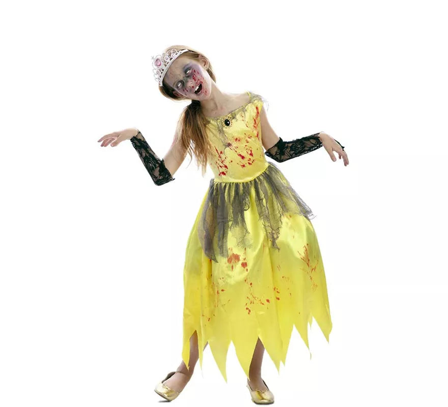 Translation missing: fr.Disfraz de Princesa amarilla Zombie para niña
