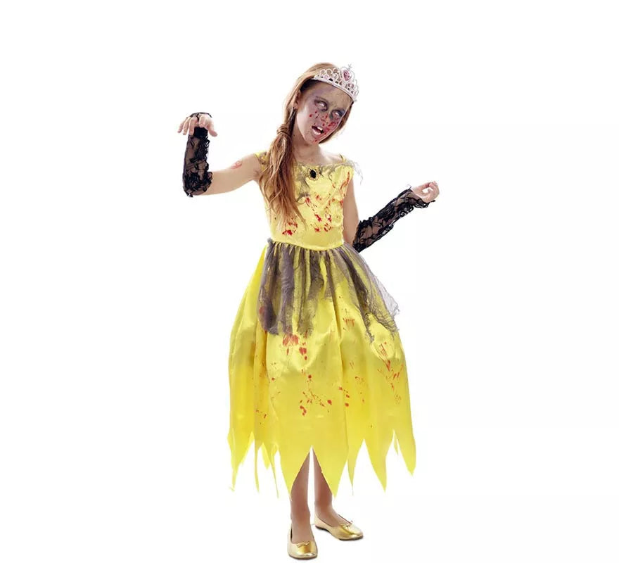 Translation missing: fr.Disfraz de Princesa amarilla Zombie para niña