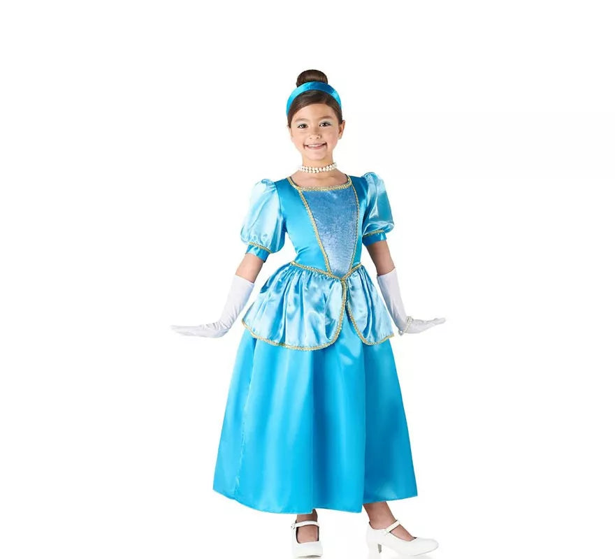 Translation missing: fr.Disfraz de Princesa azul celeste de cuento para niña