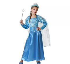 Déguisement princesse avec cape bleue fille