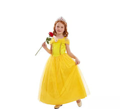 Costume de princesse de conte de fées jaune pour fille