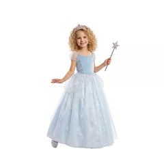 Costume de princesse de conte de fées bleu pour fille