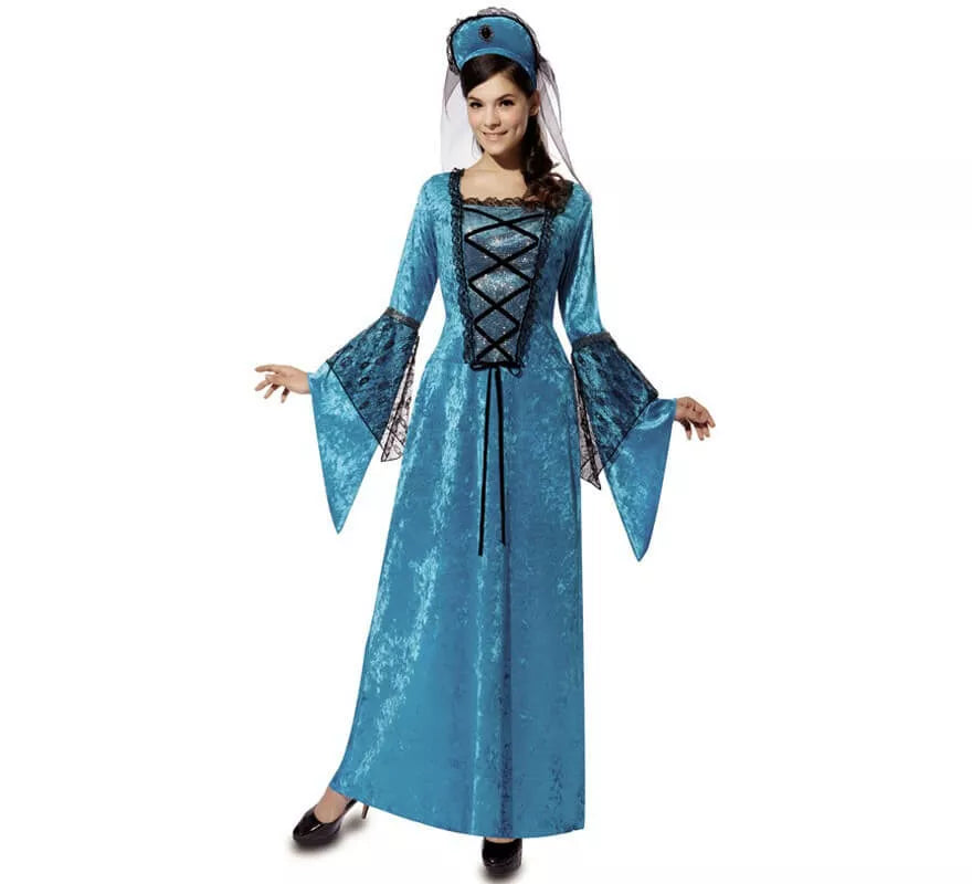Translation missing: fr.Disfraz de Princesa medieval azul para mujer