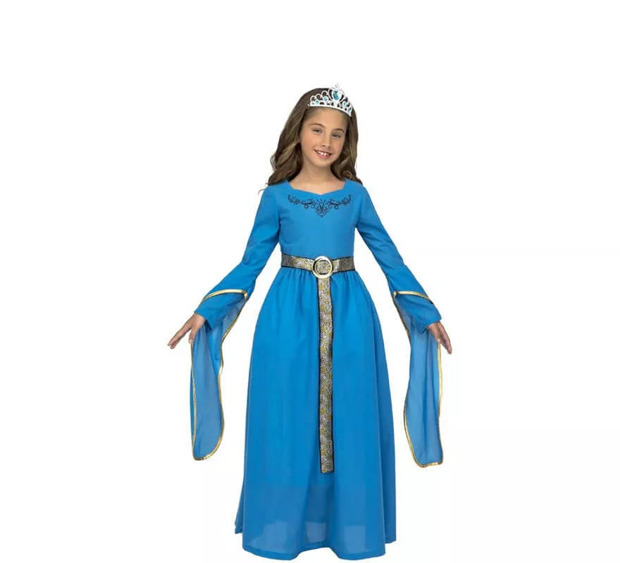 Translation missing: fr.Disfraz de Princesa Medieval Azul para niña