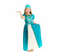 Déguisement princesse médiévale bleue fille