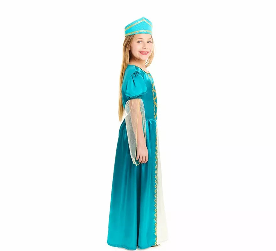 Translation missing: fr.Disfraz de Princesa Medieval azul para niña