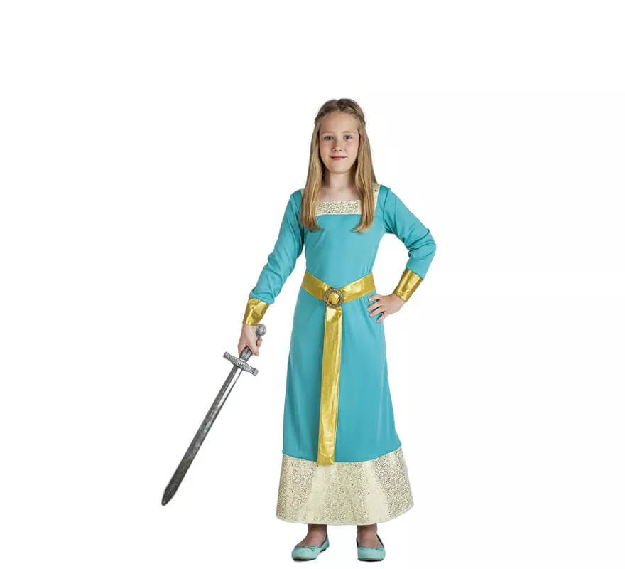 Translation missing: fr.Disfraz de Princesa Medieval azul para niña