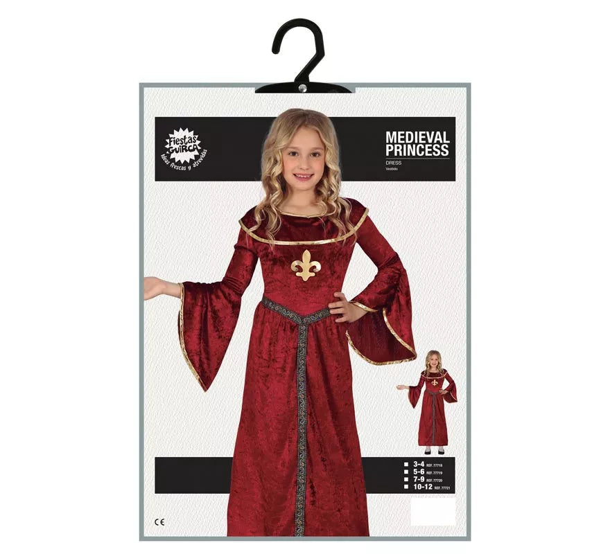 Translation missing: fr.Disfraz de Princesa Medieval con mangas para niña