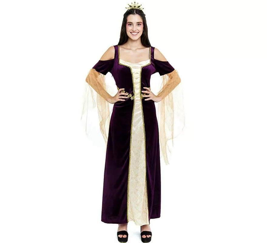 Translation missing: fr.Disfraz de Princesa Medieval púrpura mangas largas para mujer