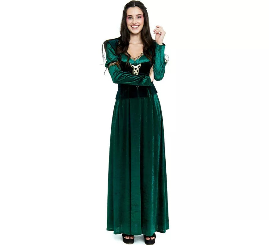 Translation missing: fr.Disfraz de Princesa Medieval verde oscuro para mujer