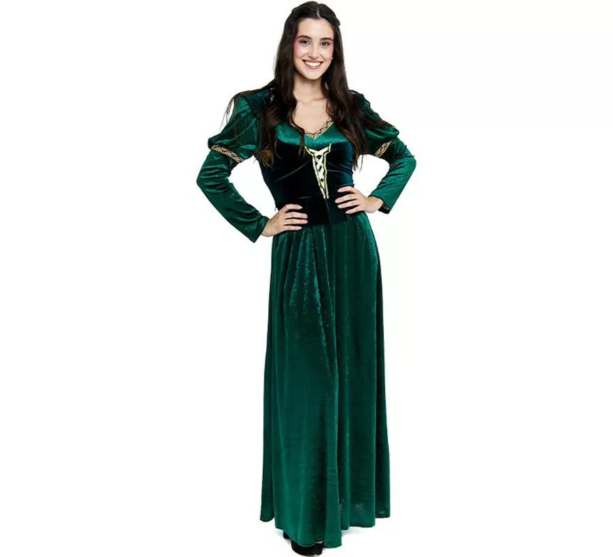 Translation missing: fr.Disfraz de Princesa Medieval verde oscuro para mujer