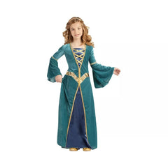 Déguisement de Princesse Médiévale Verte pour fille
