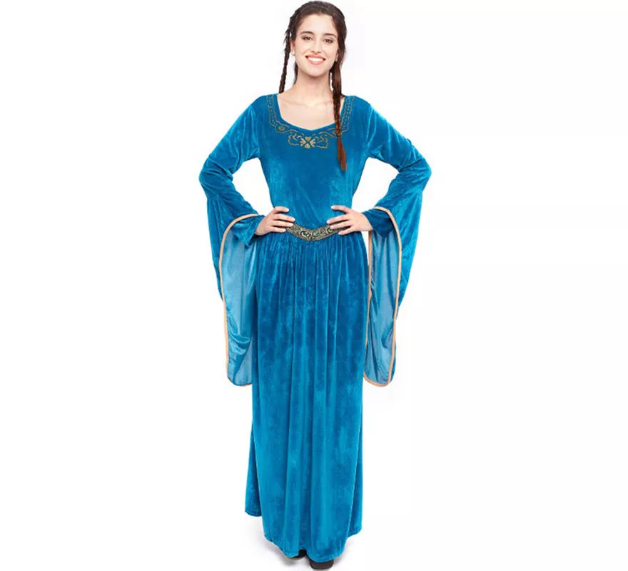 Translation missing: fr.Disfraz de Princesa Vikinga o Medieval Azul para mujer