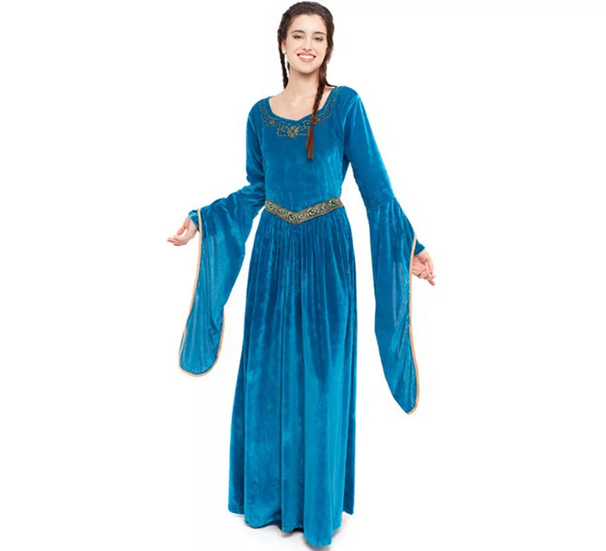 Translation missing: fr.Disfraz de Princesa Vikinga o Medieval Azul para mujer