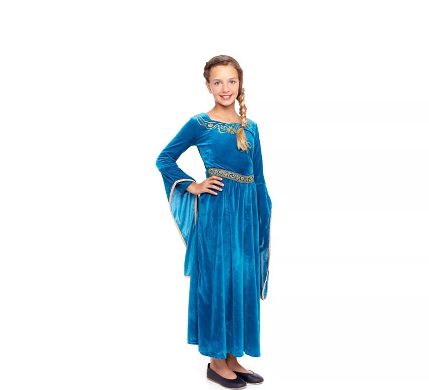 Translation missing: es.Disfraz de Princesa Vikinga o Medieval Azul para niña
