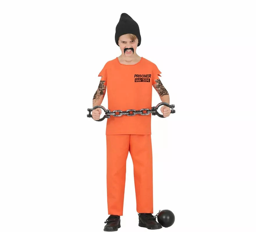 Translation missing: fr.Disfraz de Prisionero naranja con Gorro para niño