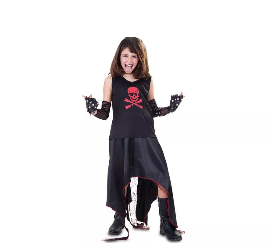Translation missing: fr.Disfraz de Punk con calavera para niña