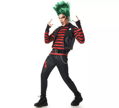 Costume punk rayé pour homme