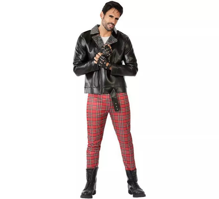 Translation missing: fr.Disfraz de Punky Rojo y Negro para hombre
