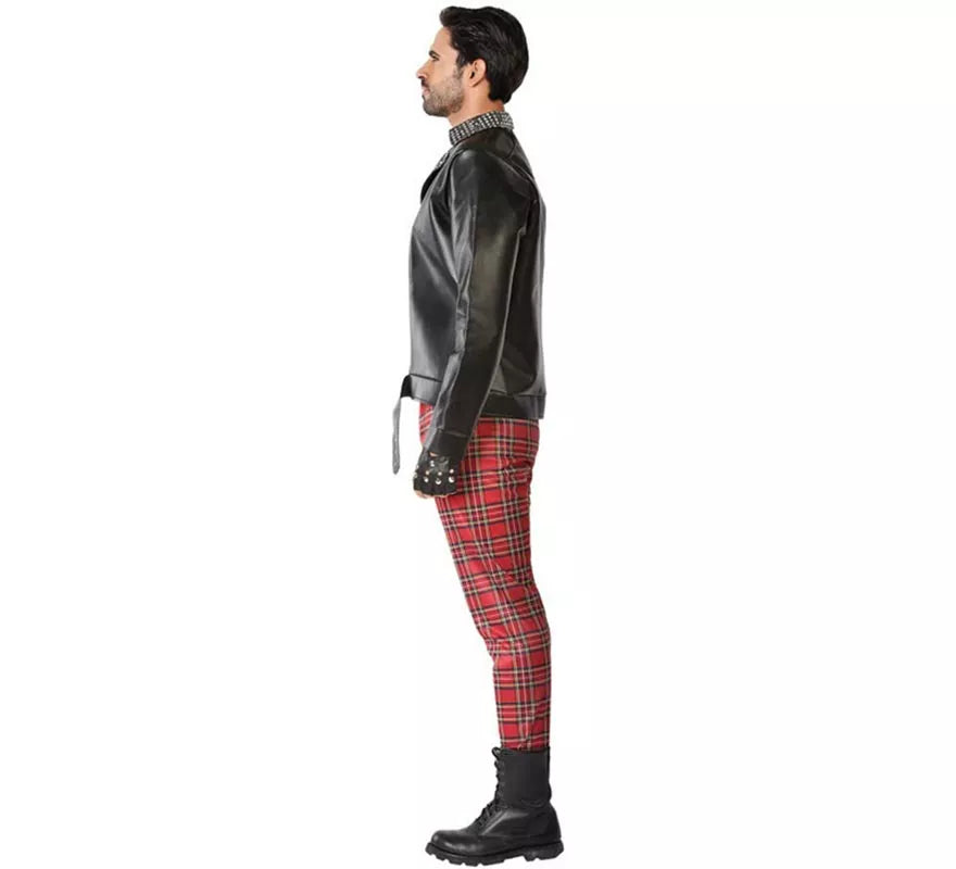 Translation missing: fr.Disfraz de Punky Rojo y Negro para hombre
