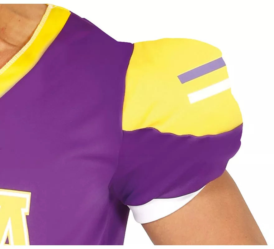 Translation missing: fr.Disfraz de Quarterback USA morado y amarillo para hombre