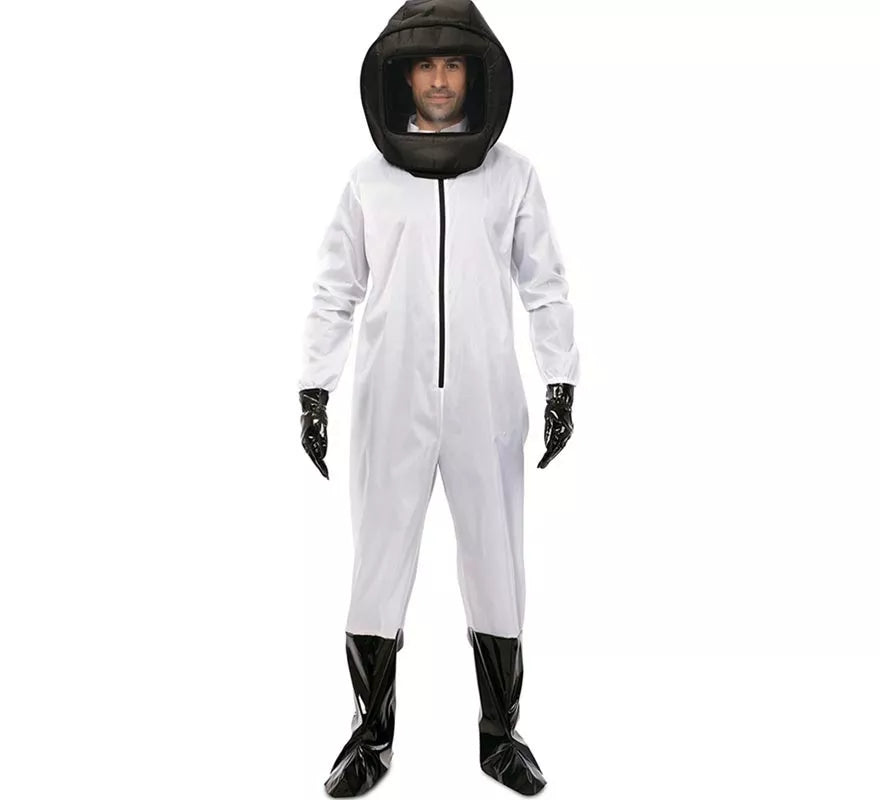 Translation missing: fr.Disfraz de Químico en traje blanco y negro para hombre