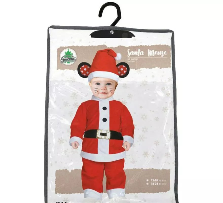 Translation missing: fr.Disfraz de Ratoncito Papá Noel con cinturón para bebé