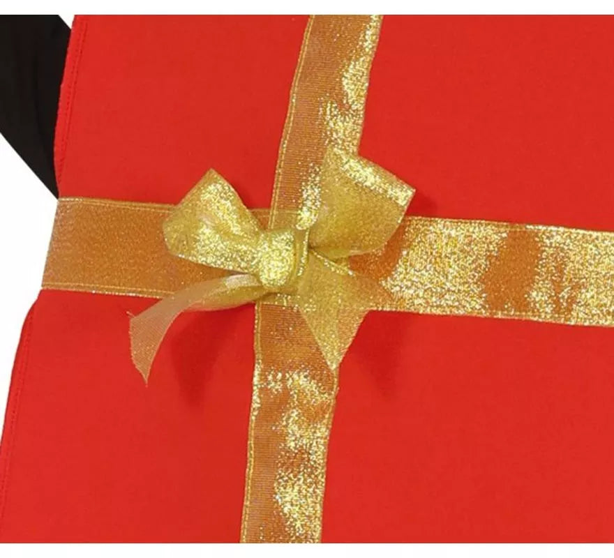 Translation missing: fr.Disfraz de Regalo rojo con cinta dorado para niños