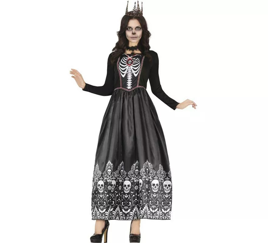 Translation missing: fr.Disfraz de Reina Calavera Catrina negro para mujer