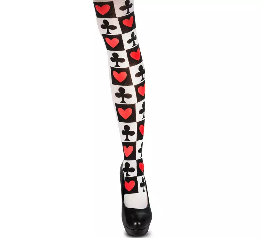Disfraz de Reina de Corazones con medias para mujer