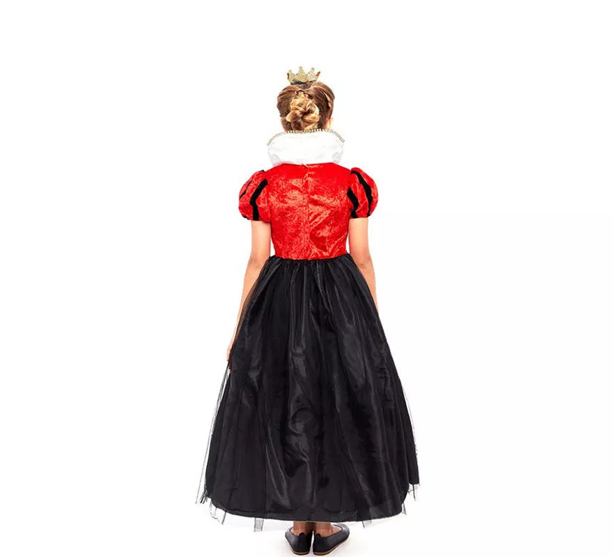 Translation missing: fr.Disfraz de Reina de Corazones Rojo y Negro para niña