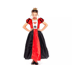 Déguisement reine de coeur rouge et noir fille