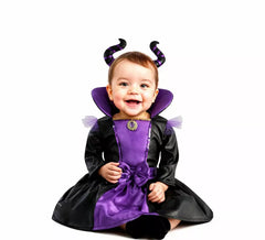 Costume de méchante reine avec cornes pour bébé