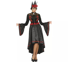 Déguisement de reine maléfique élégant noir femme
