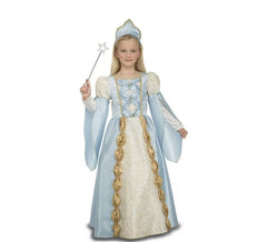 Déguisement de reine médiévale bleue pour fille