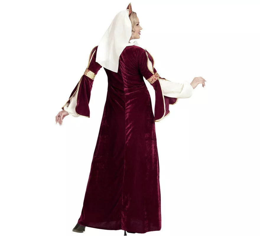 Translation missing: fr.Disfraz de Reina Medieval Burdeos para mujer
