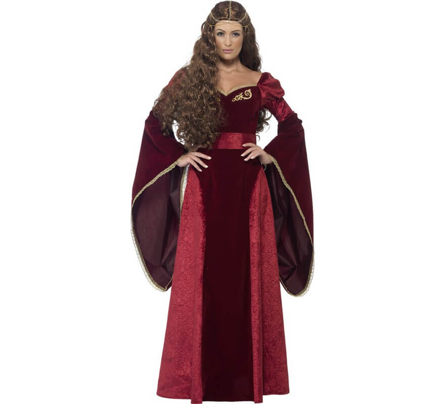 Translation missing: fr.Disfraz de Reina Medieval Burdeos para mujer